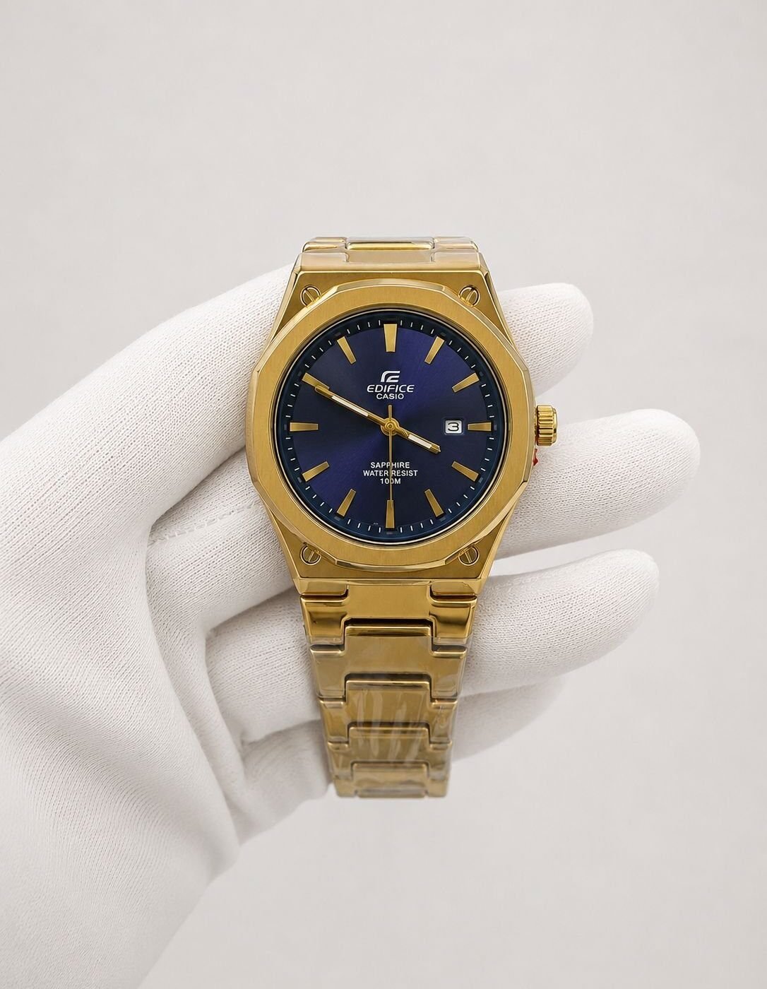 Casio Edifice Blue Dial Gold