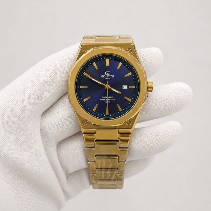 Casio Edifice Blue Dial Gold