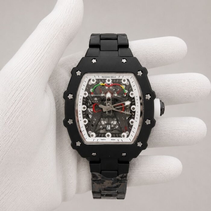 Richard Mille Skeleton Black Ceramic White Dial