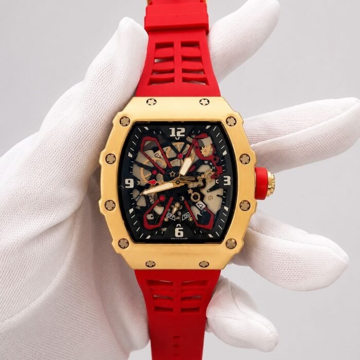 Richard Mille Skeleton Gold / Red Rubber