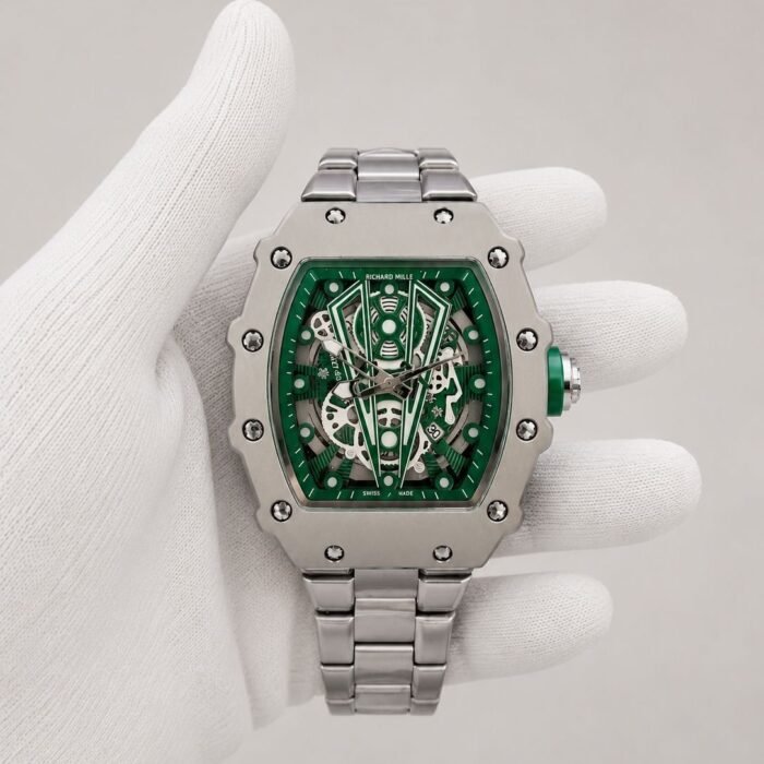 Richard Mille Skeleton Green Dial Steel