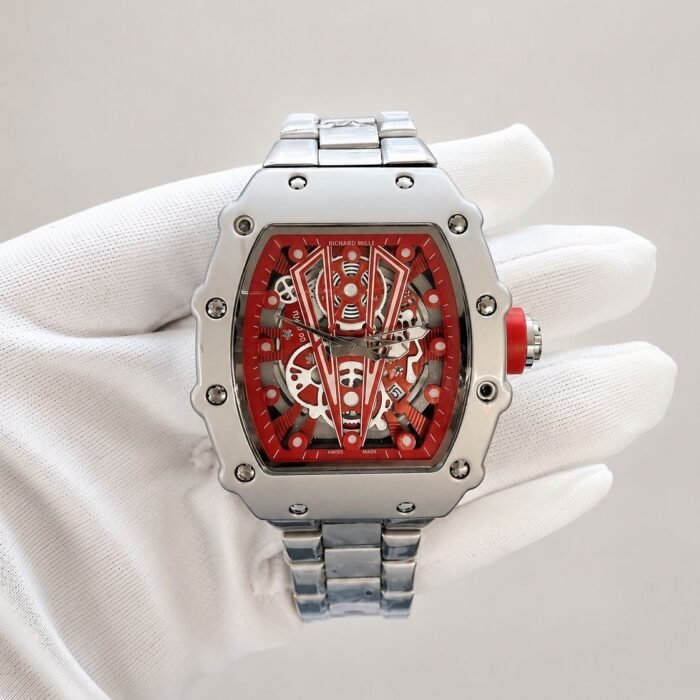 Richard Mille Skeleton Red Dial Steel
