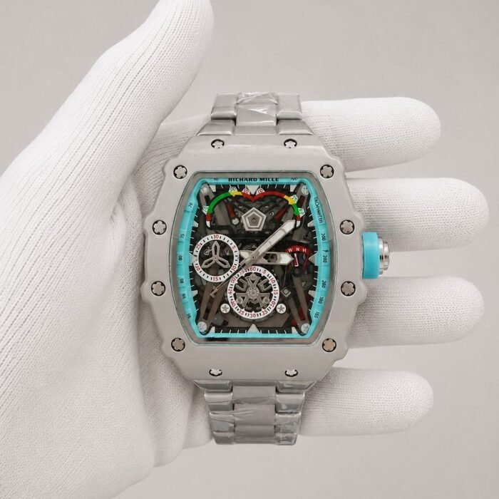 Richard Mille Skeleton Turquoise Bezel Steel