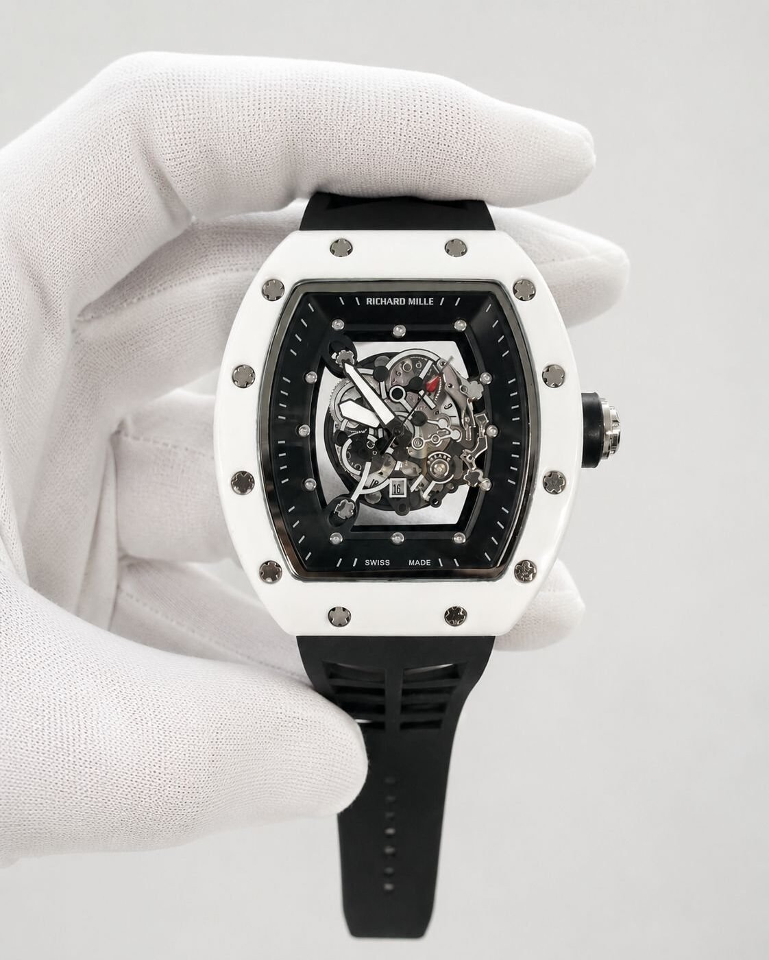 Richard Mille Skeleton White Ceramic / Black