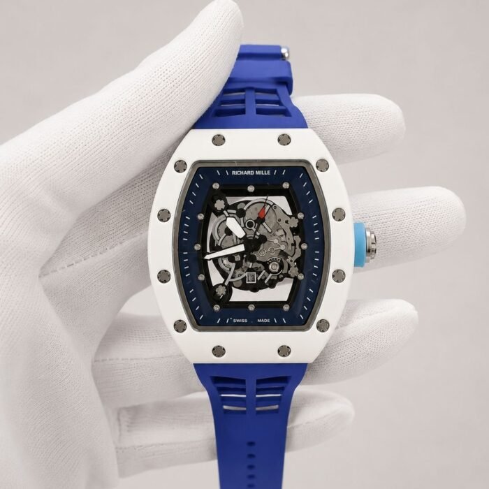 Richard Mille Skeleton White Ceramic / Blue