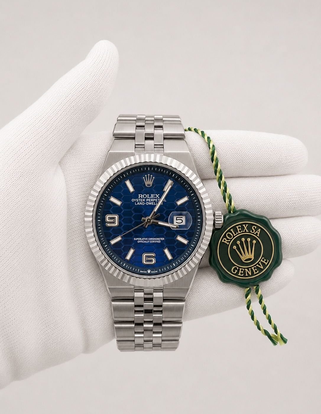Rolex Land-Dweller Blue Motif Dial Steel