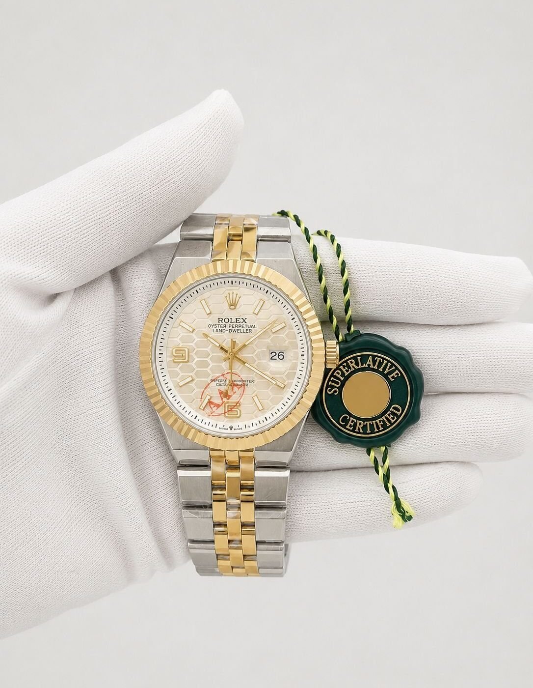 Rolex Land-Dweller Two-Tone Honeycomb Dial
