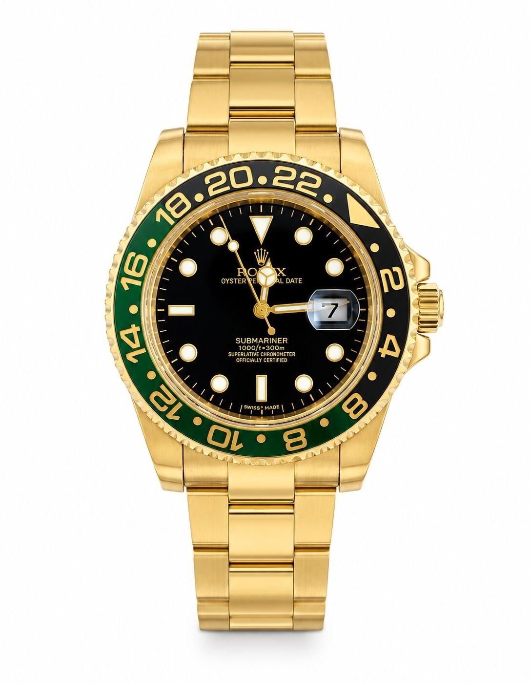 Rolex Submariner Gold / Green-Black Bezel