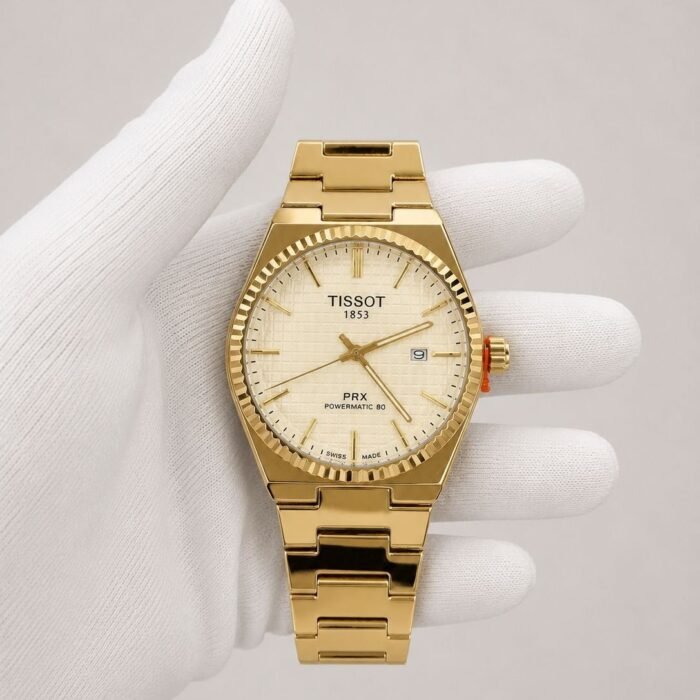 Tissot PRX Powermatic 80 Gold Champagne Dial