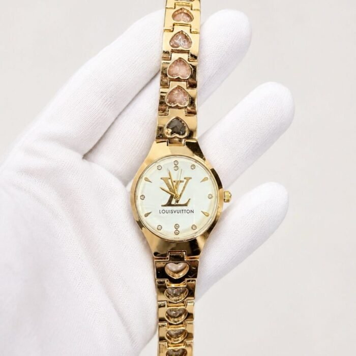 Louis Vuitton Gold Heart Bracelet Mother of Pearl #266